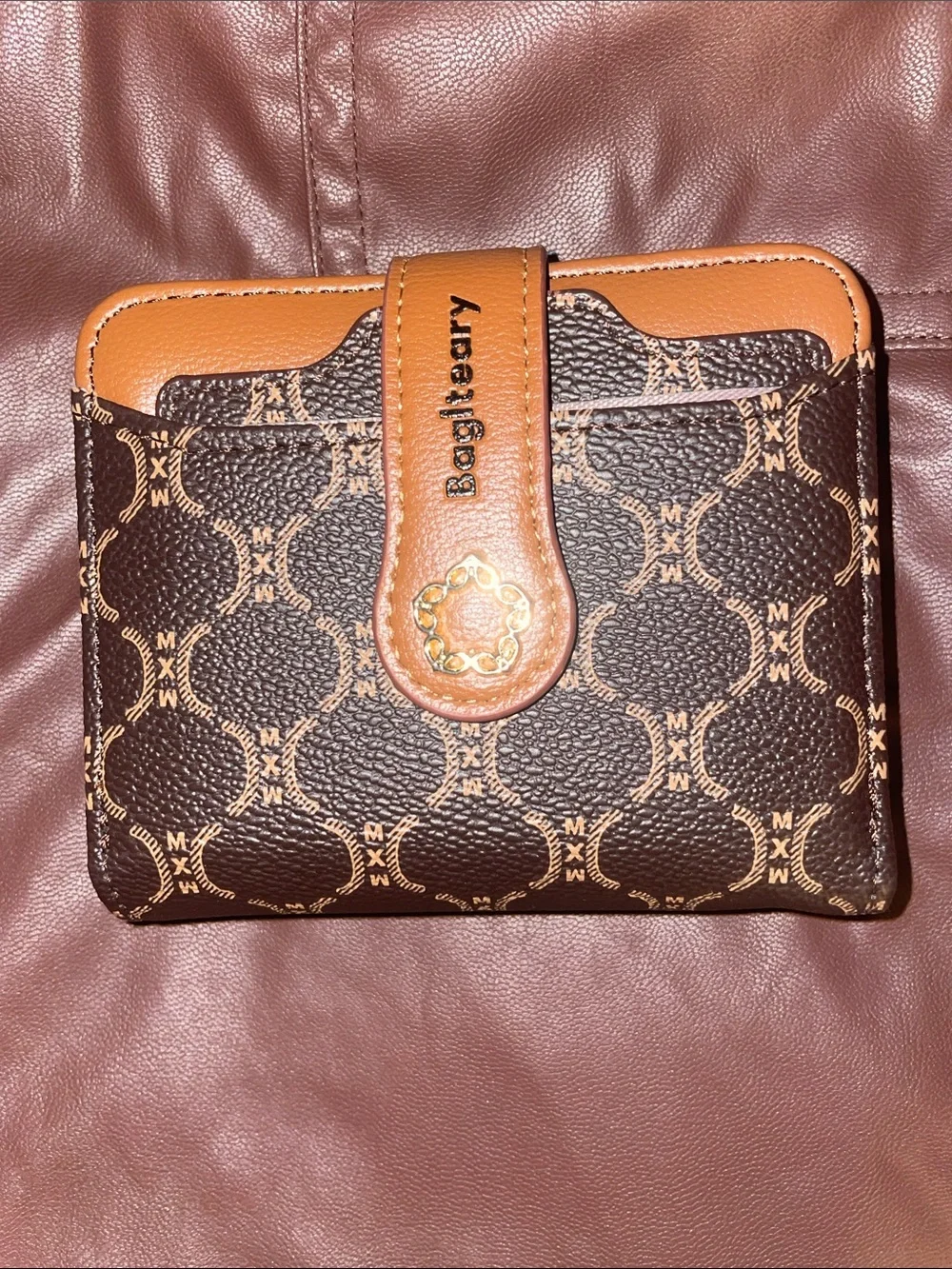 Brown Patterned  Wallet Baglteary